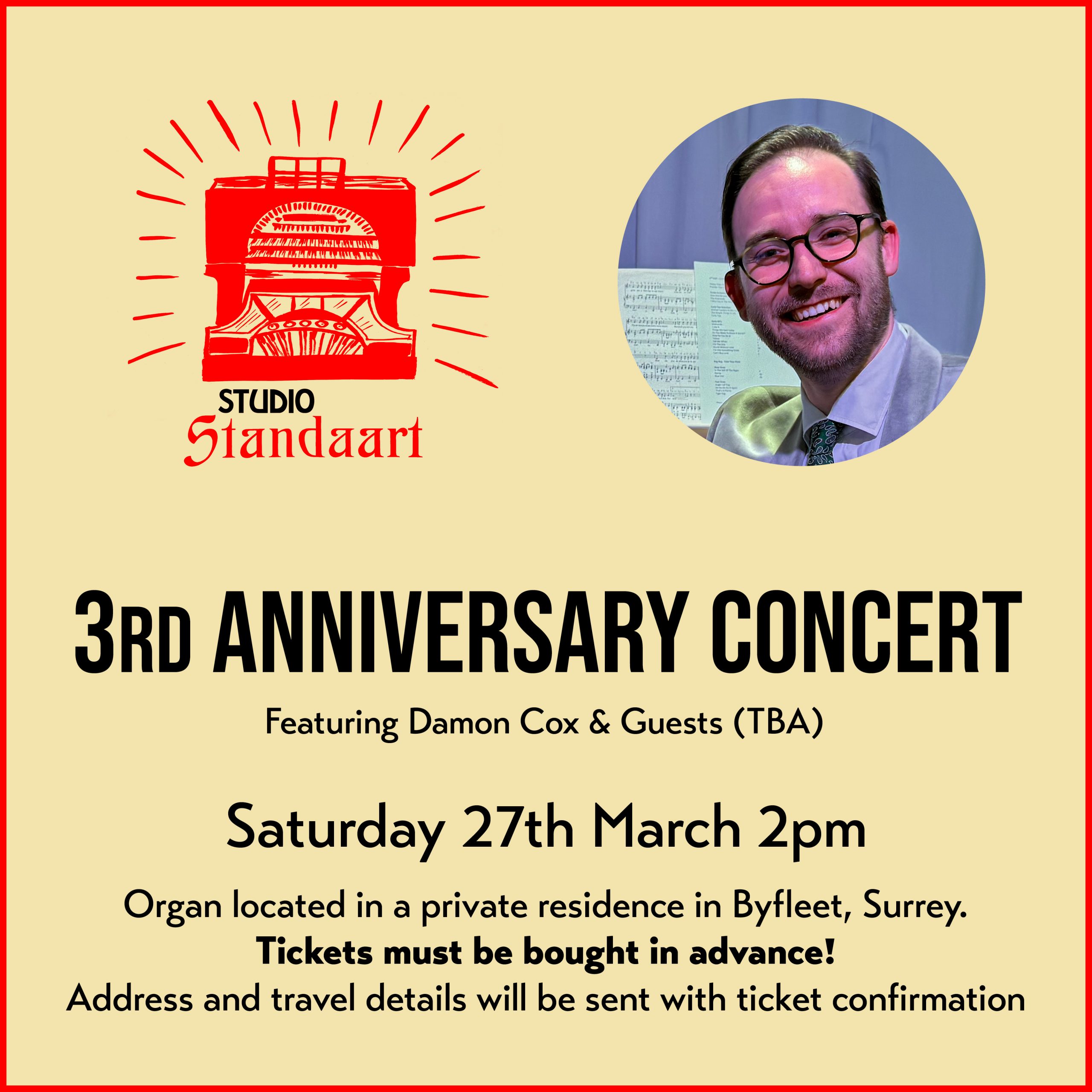 3rd Anniversary - Saturday 27th March 2027 2pm
